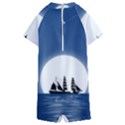 Boat Silhouette Moon Sailing Kids  Boyleg Half Suit Swimwear View2