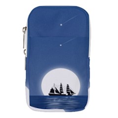 Boat Silhouette Moon Sailing Waist Pouch (large)