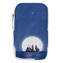 Boat Silhouette Moon Sailing Waist Pouch (Large) View1