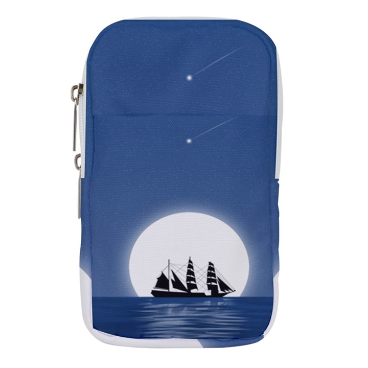 Boat Silhouette Moon Sailing Waist Pouch (Large)