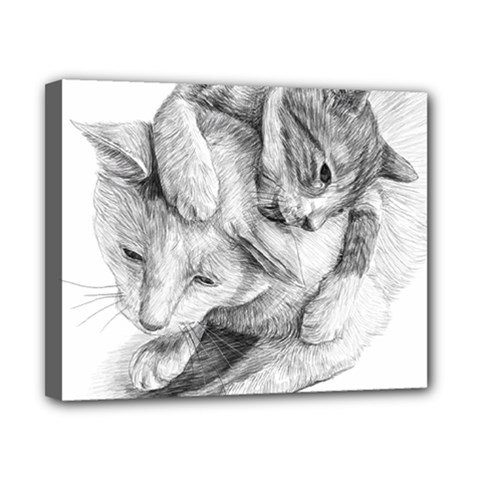 Cat Drawing Art Canvas 10  X 8  (stretched) by HermanTelo