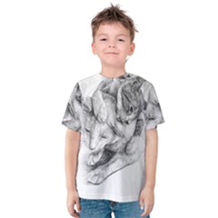 Cat Drawing Art Kids  Cotton Tee