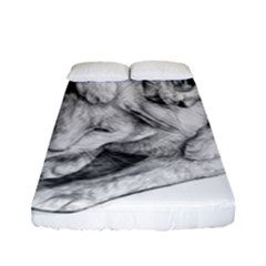 Cat Drawing Art Fitted Sheet (full/ Double Size)