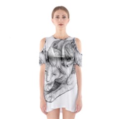 Cat Drawing Art Shoulder Cutout One Piece Dress