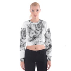 Cat Drawing Art Cropped Sweatshirt