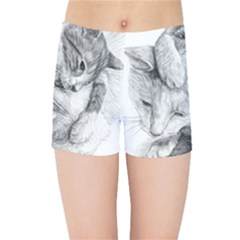 Cat Drawing Art Kids  Sports Shorts by HermanTelo