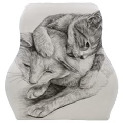 Cat Drawing Art Car Seat Velour Cushion  by HermanTelo