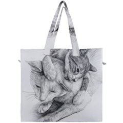 Cat Drawing Art Canvas Travel Bag by HermanTelo