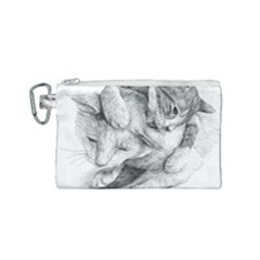 Cat Drawing Art Canvas Cosmetic Bag (small)