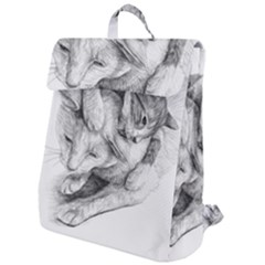 Cat Drawing Art Flap Top Backpack by HermanTelo