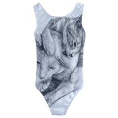 Cat Drawing Art Kids  Cut-out Back One Piece Swimsuit by HermanTelo