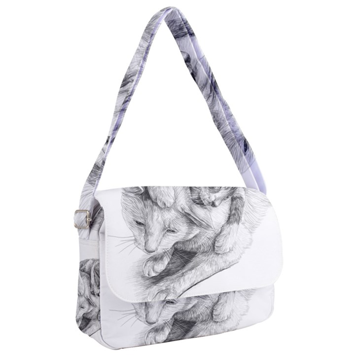 Cat Drawing Art Courier Bag