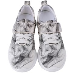 Cat Drawing Art Women s Velcro Strap Shoes