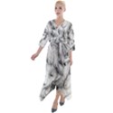 Cat Drawing Art Quarter Sleeve Wrap Front Maxi Dress View1