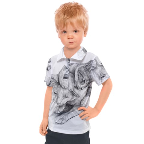 Cat Drawing Art Kids  Polo Tee by HermanTelo