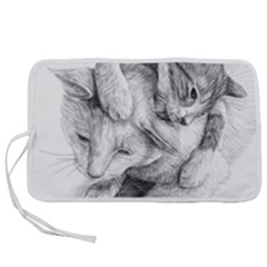 Cat Drawing Art Pen Storage Case (l) by HermanTelo