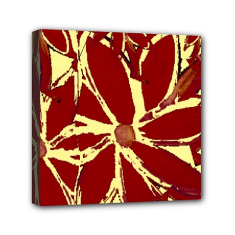 Flowery Fire Mini Canvas 6  X 6  (stretched) by Janetaudreywilson