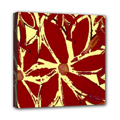 Flowery Fire Mini Canvas 8  X 8  (stretched) by Janetaudreywilson