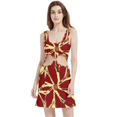 Flowery Fire Velvet Cutout Dress by Janetaudreywilson