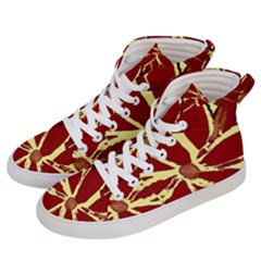 Flowery Fire Women s Hi-top Skate Sneakers by Janetaudreywilson