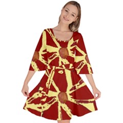 Flowery Fire Velour Kimono Dress by Janetaudreywilson