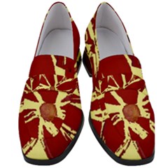 Flowery Fire Women s Chunky Heel Loafers by Janetaudreywilson