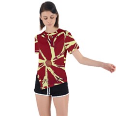 Flowery Fire Asymmetrical Short Sleeve Sports Tee