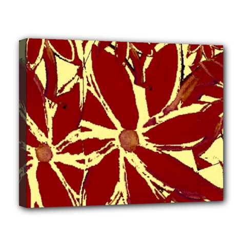 Flowery Fire Canvas 14  X 11  (stretched) by Janetaudreywilson