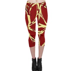 Flowery Fire Capri Leggings  by Janetaudreywilson