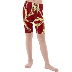 Flowery Fire Kids  Mid Length Swim Shorts by Janetaudreywilson