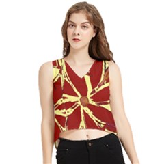 Flowery Fire V-neck Cropped Tank Top