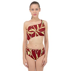 Flowery Fire Spliced Up Two Piece Swimsuit by Janetaudreywilson