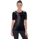 Galaxy Space Shoulder Cut Out Short Sleeve Top View1