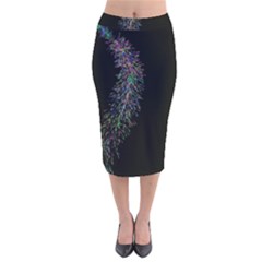 Galaxy Space Velvet Midi Pencil Skirt by Sabelacarlos