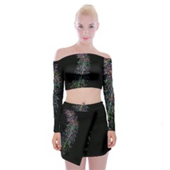 Galaxy Space Off Shoulder Top With Mini Skirt Set by Sabelacarlos