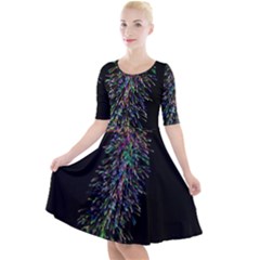 Galaxy Space Quarter Sleeve A-line Dress by Sabelacarlos