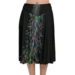 Galaxy Space Velvet Flared Midi Skirt by Sabelacarlos