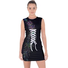 Galaxy Space Lace Up Front Bodycon Dress by Sabelacarlos