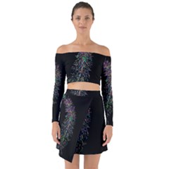 Galaxy Space Off Shoulder Top With Skirt Set by Sabelacarlos