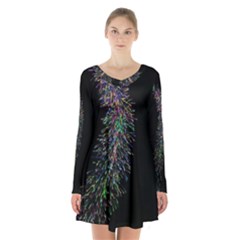 Galaxy Space Long Sleeve Velvet V-neck Dress