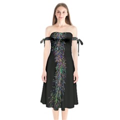 Galaxy Space Shoulder Tie Bardot Midi Dress by Sabelacarlos