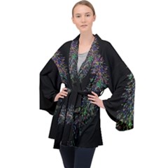 Galaxy Space Long Sleeve Velvet Kimono  by Sabelacarlos