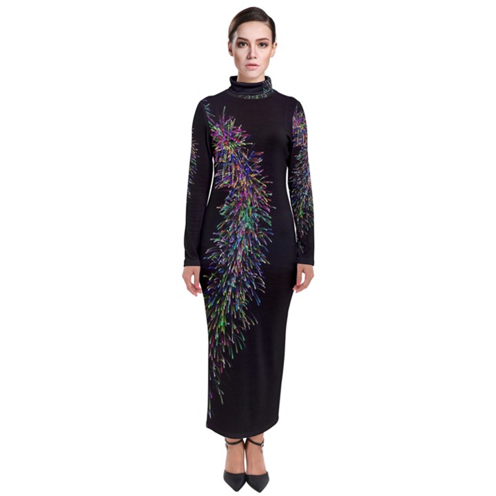 Galaxy Space Turtleneck Maxi Dress