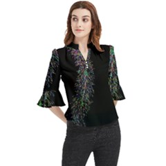 Galaxy Space Loose Horn Sleeve Chiffon Blouse