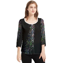 Galaxy Space Chiffon Quarter Sleeve Blouse