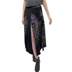 Galaxy Space Velour Split Maxi Skirt by Sabelacarlos