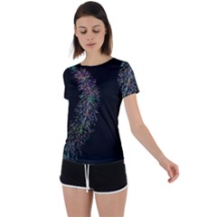 Galaxy Space Back Circle Cutout Sports Tee by Sabelacarlos