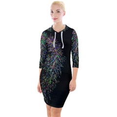 Galaxy Space Quarter Sleeve Hood Bodycon Dress by Sabelacarlos