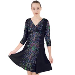 Galaxy Space Quarter Sleeve Front Wrap Dress by Sabelacarlos