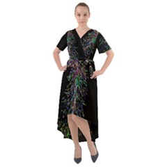 Galaxy Space Front Wrap High Low Dress by Sabelacarlos